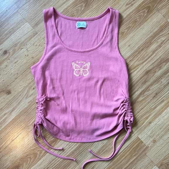 Hurley Tops - Pink Hurley Butterfly Tank - size XL
